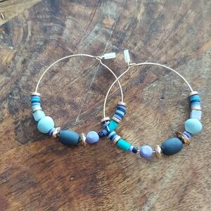 Artisanal Beaded Hoop Earrings